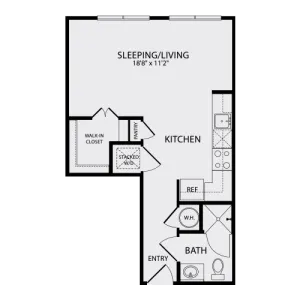 Studio | 1 Bath | 499 SQFT