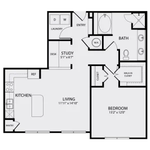 1 Bedroom | 1 Bath | 871 SQFT