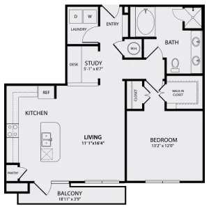 1 Bedroom | 1 Bath | 935 SQFT