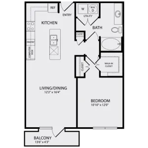 1 Bedroom | 1 Bath | 752 SQFT