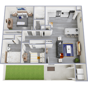 3 Bed 1 Bath Floorplan