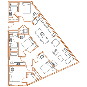 D4 Floor Plan - 4 Bedroom, 3 Bath | 4 Residents Point North Austin