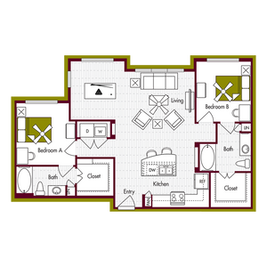 B3 Floor Plan | Domain Northgate | Apartments in College Station, TX