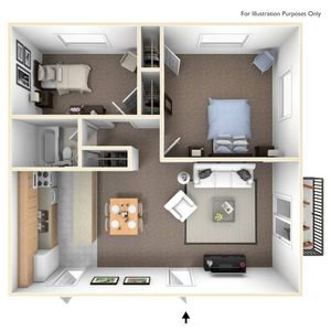 Two Bedroom | One Bathroom | 754 sqft