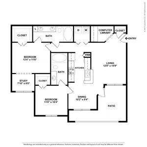 Two bedroom apartment in Round Rock, Texas.