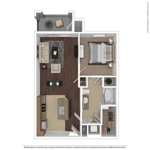 1 bedroom 1 bath floor plan