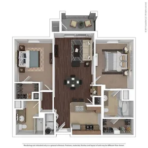 2 bedroom 2 bath floor plan