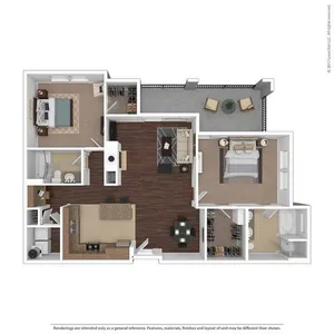 2 bedroom 2 bath floor plan
