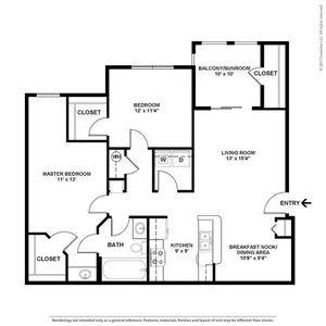 Spacious Two Bedroom One Bathroom with Open Concept