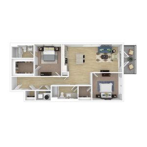 Hays - 2x2-2B.5 - 3D Floorplan