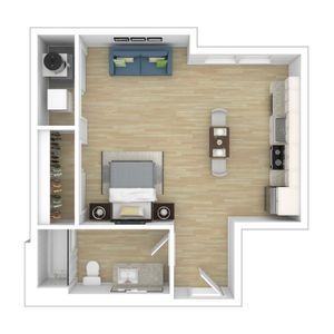 Republic - Studio-S.4 - 3D Floorplan