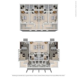 3 Bed Duplex 3D Floorplan