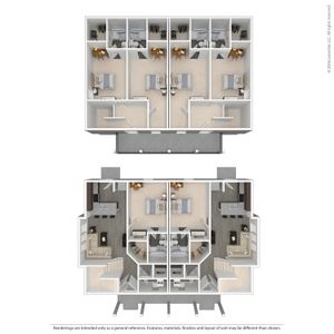 3 Bed Duplex Upper Deck 3D Floorplan