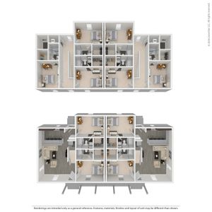5 Bed Duplex 3D Floorplan