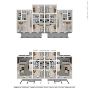 5 Bed Duplex Upper Deck 3D Floorplan