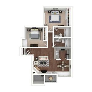 2 Bdrm Floor Plan | Luxury Apartments Henderson Nv | Martinique Bay