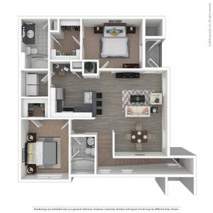 Floor Plan 3 | Apartments In Nashville, TN | Hamptons at Woodland Pointe