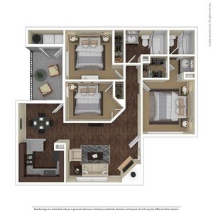 3 Bedroom Floor Plan | Apartments For Rent In Chandler, AZ | Arches at Hidden Creek Apartments