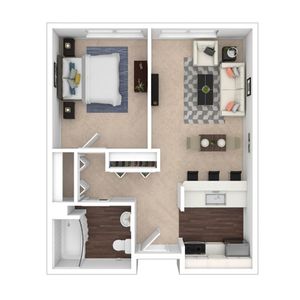 1 Bedroom Floor Plan | Apartments For Rent Portland | The Commons
