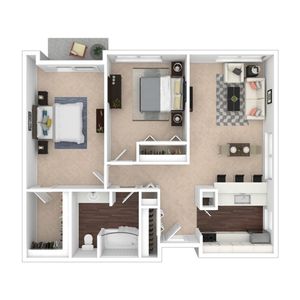2 Bedroom Floor Plan | Portland Oregon Apartments | The Commons