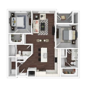 Two Bedroom Two Bath | Austin TX Apartments | Brightleaf at Lakeline