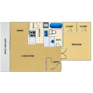 A3 - 1 Bed/1 Bath