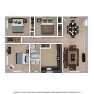 Lakeview 3BD 2Bath 1030sqft