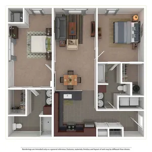 Woodland- Balcony:Patio 2BD 2Bath 1101sqft