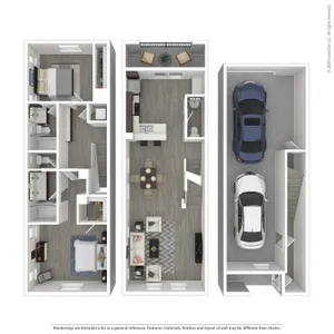 A2 Floorplan With Tandem Garage