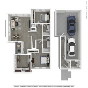 B4 Floorplan With Tandem Garage