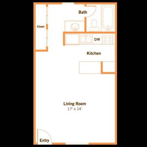 Studio floor plan - 400