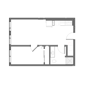 One-Bedroom, One-Bathroom 2D Floor Plan
