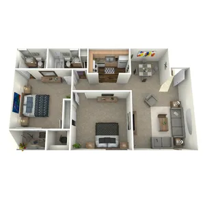Two Bedroom Two Bathroom Floor Plan
