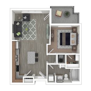 1 Bedroom Floor Plan | The Emory - Altoona | Altoona, Iowa