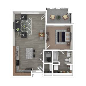 1 Bedroom Floor Plan | The Emory - Altoona | Altoona, Iowa