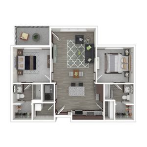 2 Bedroom Floor Plan | The Emory - Altoona | Altoona, Iowa