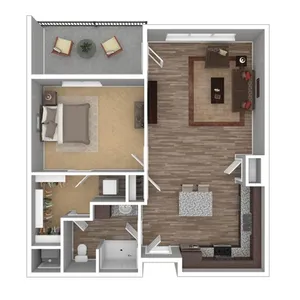 1 Bedroom Floor Plan | Attivo Trails Waukee | Waukee, Iowa