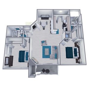 B1 Upgraded floor plan featuring 2 bedrooms 2 bathrooms