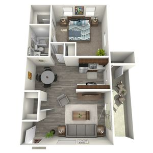 A1 Partial floor plan featuring 1 bedroom 1 bathroom