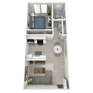 A1 Classic floor plan featuring 1 bedroom 1 bathroom