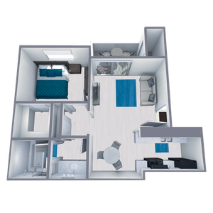 A2 Partial floor plan featuring 1 bedroom 1 bathroom
