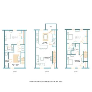 3BR/3.5BA - Upgraded Unfurnished - C