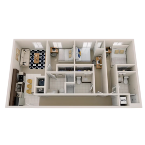 Paloma University City - Two-Bedroom Floor Plan