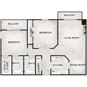 Two bed, Two bath