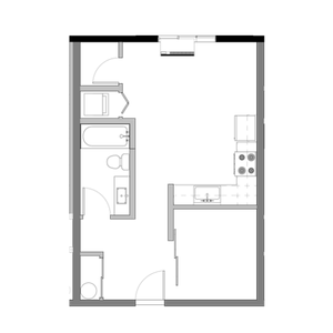 Studio Plan B Floor Plan at The Edison in Reno, NV