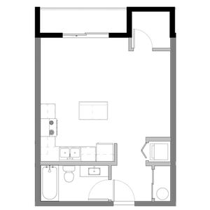 Studio Plan D Floor Plan at The Edison in Reno, NV