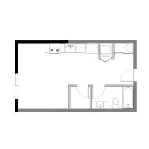 Studio Plan H Floor Plan at The Edison in Reno, NV