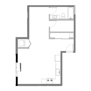 Studio Plan J Floor Plan at The Edison in Reno, NV