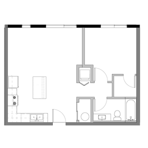 One Bedroom One Bathroom Plan A Floor Plan at The Edison in Reno, NV