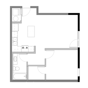One Bedroom One Bathroom Plan C Floor Plan at The Edison in Reno, NV